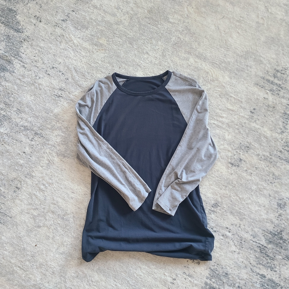 Navy and Gray Long Sleeve Shirt